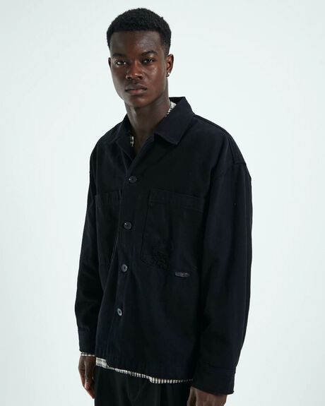 BLACK MENS CLOTHING BLACK NOISE WHITE RAIN JACKETS - 52291500026