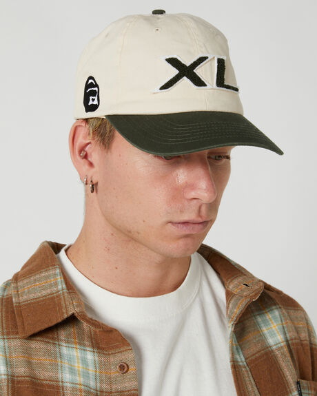 WASHED WHITE / FOREST GREEN MENS ACCESSORIES XLARGE HEADWEAR - XL724W1002WAS