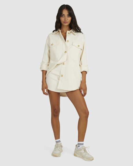 NATURAL WOMENS CLOTHING RVCA COATS + JACKETS - UVJJK00117-NAT