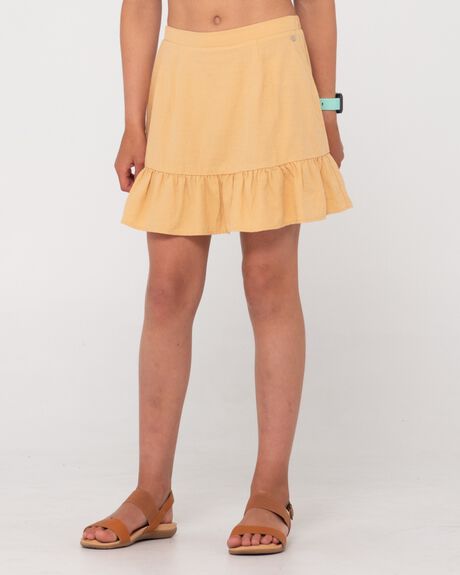 Rusty Sweet Water Mini Skirt Girls - Yellow | SurfStitch