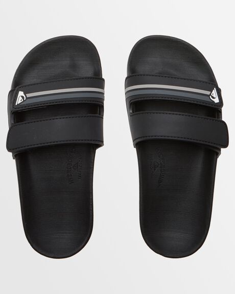 BLACK 1 KIDS BOYS QUIKSILVER SLIDES + THONGS - AQBL100598-KVJ1