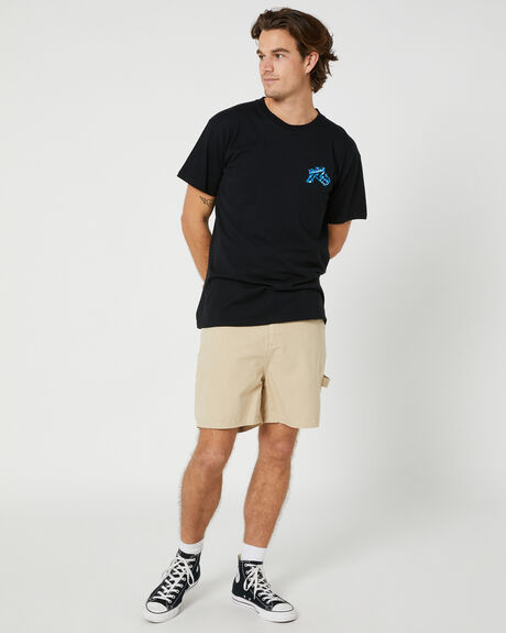 BLACK MENS CLOTHING RUSTY GRAPHIC TEES - TTM2712BLK