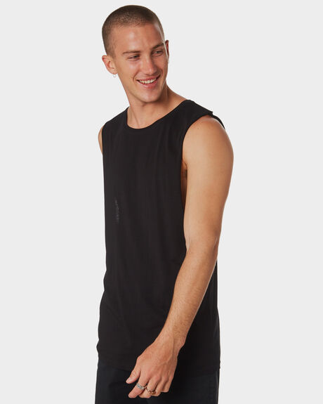 BLACK MENS CLOTHING AS COLOUR SINGLETS + TANKS - 5025BLK