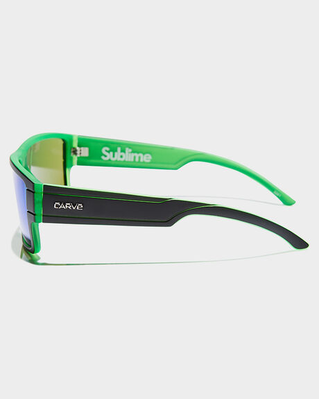 MATTE BLACK GREEN MENS ACCESSORIES CARVE SUNGLASSES - 3261MBLKG