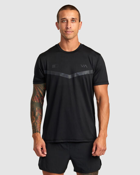 BLACK MENS CLOTHING RVCA GRAPHIC TEES - AVYKT00269-BLK