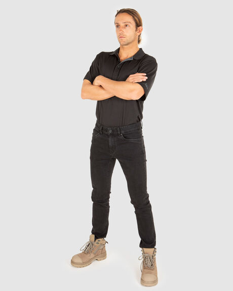 BLACK MENS CLOTHING UNIT JEANS - 223118001-BLACK