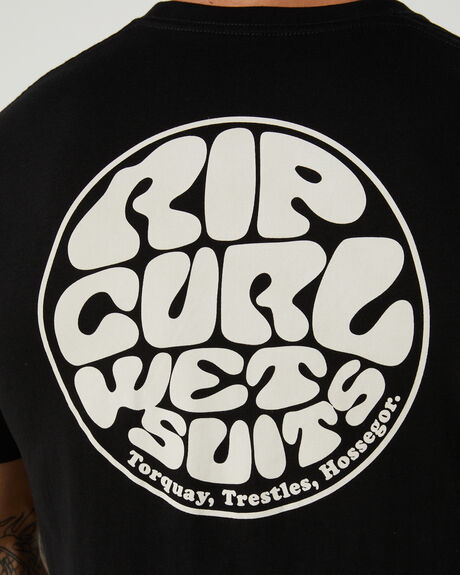 BLACK MENS CLOTHING RIP CURL T-SHIRTS + SINGLETS - 0C8MTE0090