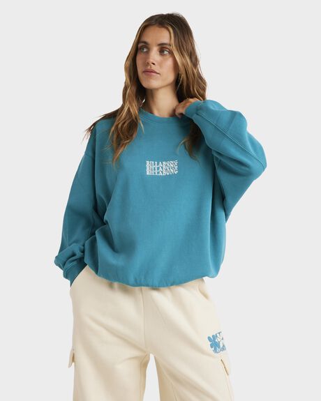 DEEP TEAL WOMENS CLOTHING BILLABONG JUMPERS - UBJFT00197-DTE