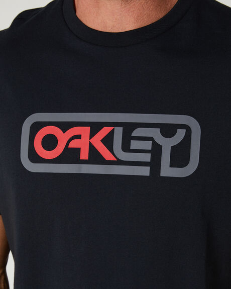 BLACK GREY MENS CLOTHING OAKLEY T-SHIRTS + SINGLETS - FOA403684012