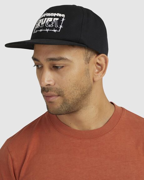 BLACK MENS ACCESSORIES RVCA HEADWEAR - UVYHA00179-BLK