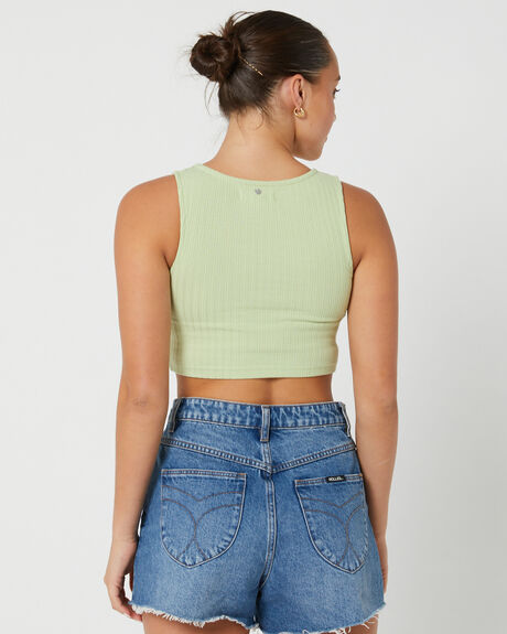 FIG GREEN WOMENS CLOTHING RUSTY T-SHIRTS + SINGLETS - TSL0625-FIG
