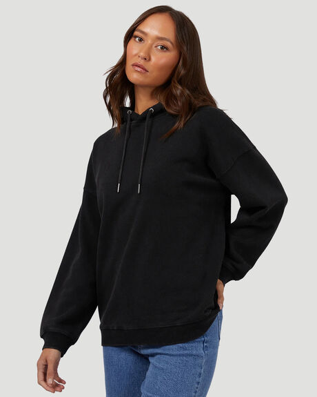 WASHED BLACK WOMENS CLOTHING SILENT THEORY HOODIES - 60X5230.WBLK