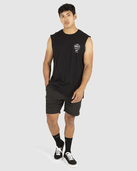 BLACK MENS CLOTHING UNIT T-SHIRTS + SINGLETS - 231146001-BLACK