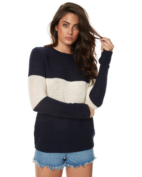 NAVY AND CREAM WOMENS CLOTHING THE FIFTH LABEL KNITS + CARDIGANS - TC170401KNVCR