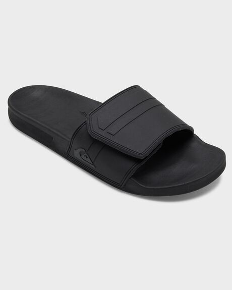 BLACK GREY BLACK MENS FOOTWEAR QUIKSILVER SLIDES + THONGS - AQYL101038-XKSK