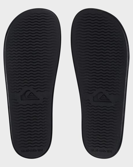 BLACK GREY BLACK MENS FOOTWEAR QUIKSILVER SLIDES + THONGS - AQYL101038-XKSK