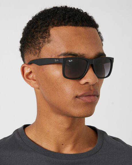 BLACK GREY GRADIENT MENS ACCESSORIES RAY-BAN SUNGLASSES - 0RB4165556018G
