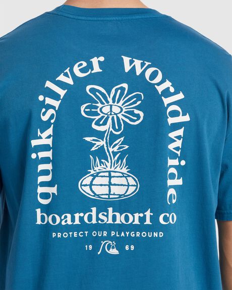 MOROCCAN BLUE MENS CLOTHING QUIKSILVER GRAPHIC TEES - EQYZT07330-BSG0
