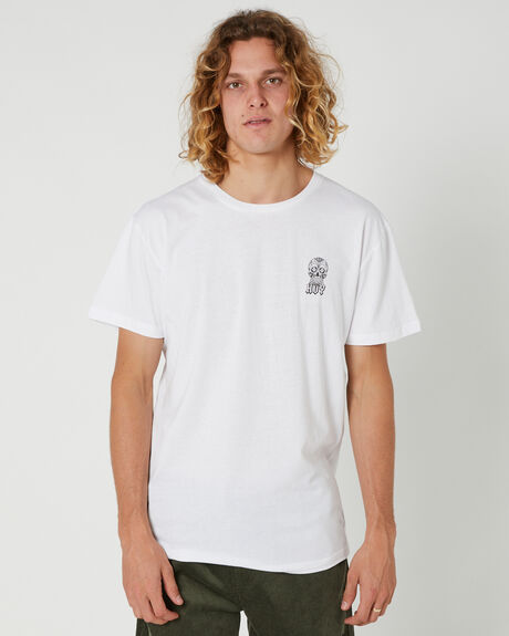WHITE MENS CLOTHING LIIVE VISION GRAPHIC TEES - LTS085WHT