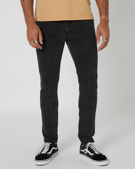 WASHED BLACK MENS CLOTHING ABRAND JEANS - 82066A-056