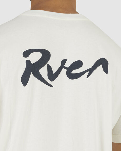 ANTIQUE WHITE MENS CLOTHING RVCA T-SHIRTS + SINGLETS - UVYZT00426-ANW