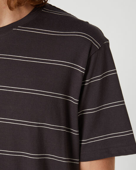 WASHED BLACK MENS CLOTHING RIP CURL STRIPE TEES - CTEMB98264