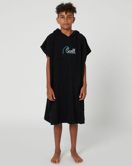 BLACK KIDS BOYS SWELL TOWELS - S32221801BLK