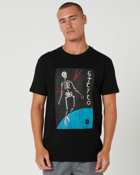 BLACK MENS CLOTHING STCY.CO GRAPHIC TEES - STTS0009BLK