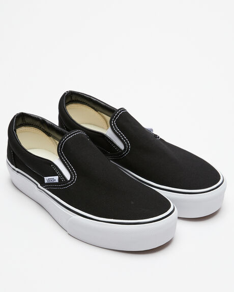 Vans Womens Classic Slip On Platform Shoe - Black White | SurfStitch