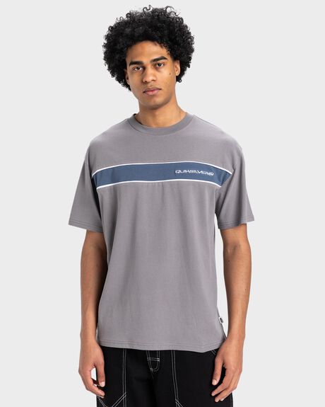STEEL GRAY MENS CLOTHING QUIKSILVER T-SHIRTS + SINGLETS - UQYKT03300-KNF0