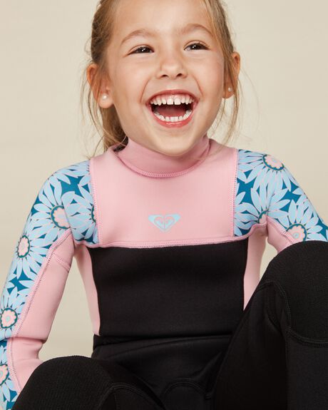 CRYSTAL TEAL SOL FLOWER SURF KIDS ROXY STEAMERS - ERLW103010-GTD7