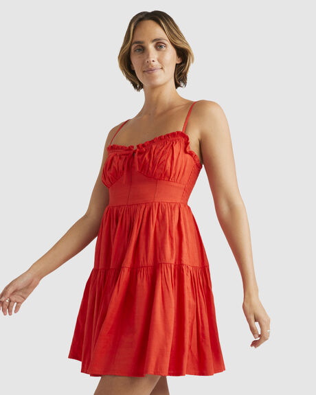 RAD RED WOMENS CLOTHING BILLABONG DRESSES - UBJWD00379-RDD