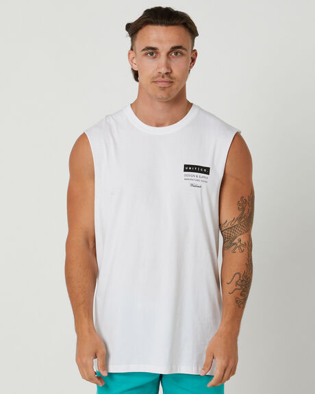 WHITE MENS CLOTHING UNIT T-SHIRTS + SINGLETS - 232146002-WHI