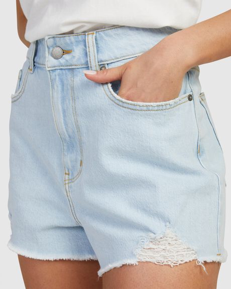 LIGHT BLUE WOMENS CLOTHING ROXY SHORTS - URJDS03017-BFG0