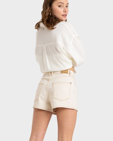 NATURAL WOMENS CLOTHING ROXY SHORTS - ERJDS03323-YEF0