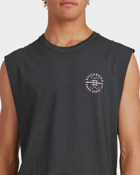 BLACK MENS CLOTHING BILLABONG SINGLETS + TANKS - UBYZT00123-BLK