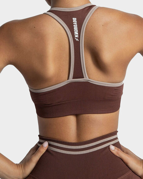 CHOCOLATE BROWN WOMENS ACTIVEWEAR DOYOUEVEN SPORTS BRAS - DYE-SSC-CB-XS