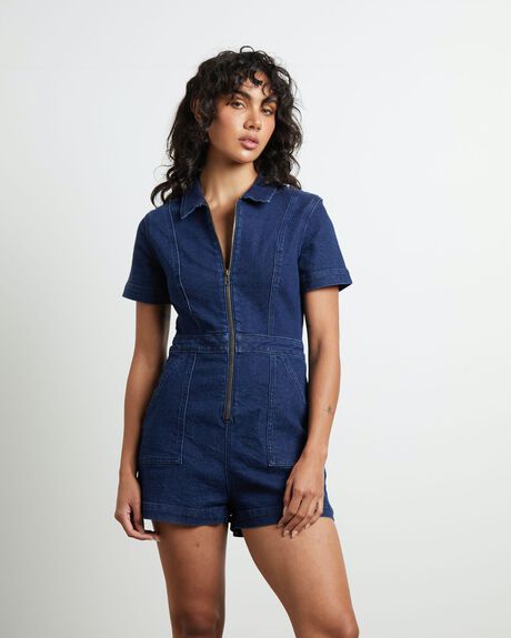 INK BLUE WOMENS CLOTHING INSIGHT PLAYSUITS + OVERALLS - 1000106275-BLU-XXS
