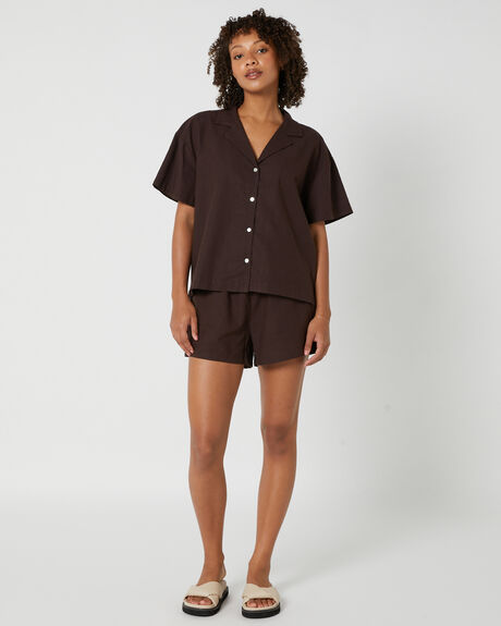 CHOCOLATE WOMENS CLOTHING THE HIDDEN WAY SHORTS - HWWS24409-CHO