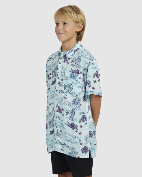 ICE BLUE SUNSET ART KIDS BOYS QUIKSILVER TOPS - UQBWT03004-GCZ6