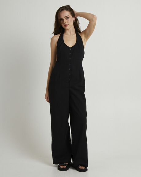 BLACK WOMENS CLOTHING SUBTITLED PLAYSUITS + OVERALLS - SBWS25653-BLK-XXS