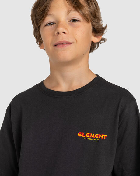 OFF BLACK KIDS YOUTH BOYS ELEMENT T-SHIRTS + SINGLETS - ELBZT00165-KTA0
