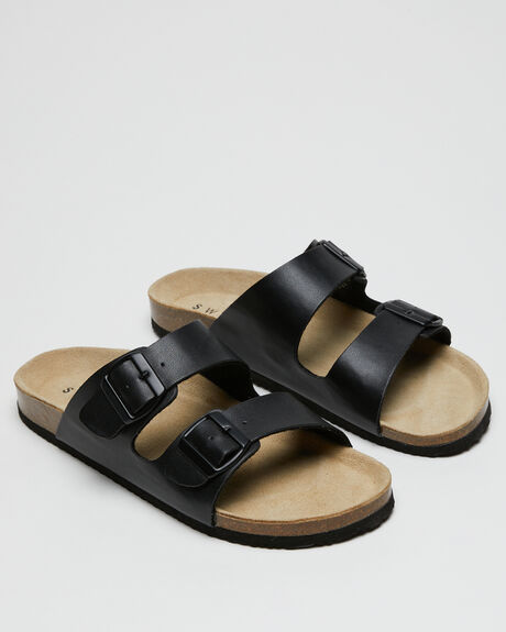 BLACK MENS FOOTWEAR SWELL SLIDES - SOLE-2260BLK