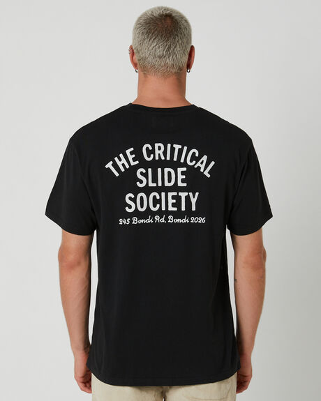 BLACK MENS CLOTHING THE CRITICAL SLIDE SOCIETY T-SHIRTS + SINGLETS - TECS2418-VBK