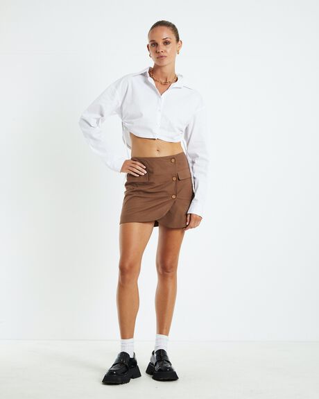 BROWN WOMENS CLOTHING SUBTITLED SKIRTS - 52343900027