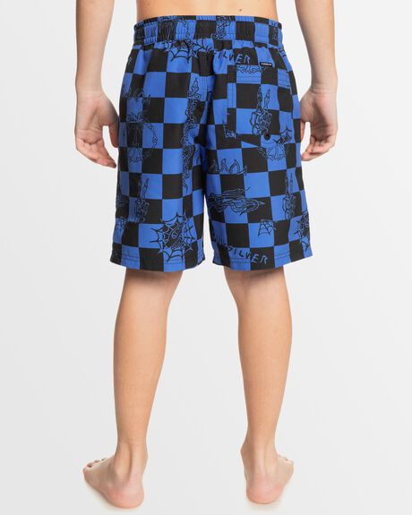 NEBULAS CHECK KIDS YOUTH BOYS QUIKSILVER BOARDSHORTS - EQBJV03504-BQV9