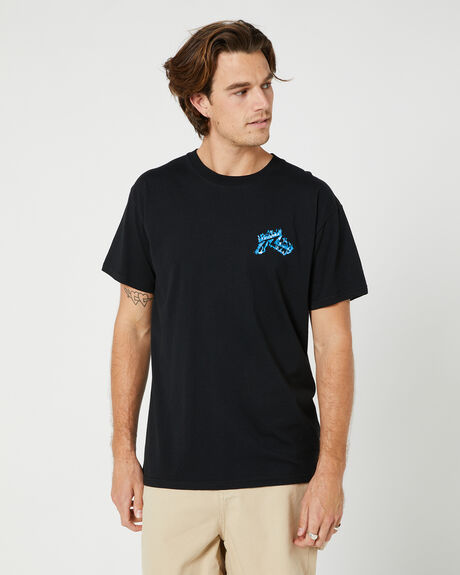 BLACK MENS CLOTHING RUSTY GRAPHIC TEES - TTM2712BLK