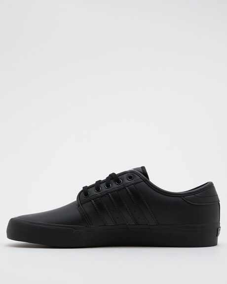 adidas black leather trainers mens