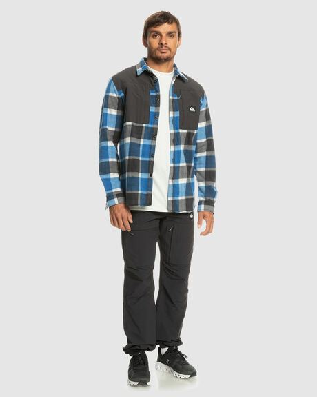 SNORKEL BLUE CHECKS MENS CLOTHING QUIKSILVER SHIRTS - EQYWT04488-BRT6