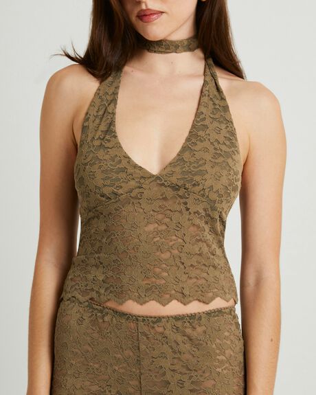 OLIVE WOMENS CLOTHING ALICE IN THE EVE TOPS - ALWS25238-GRN-XXS